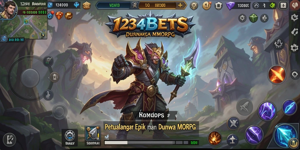 Screenshot gameplay yang menampilkan pertempuran epik di dunia MMORPG.