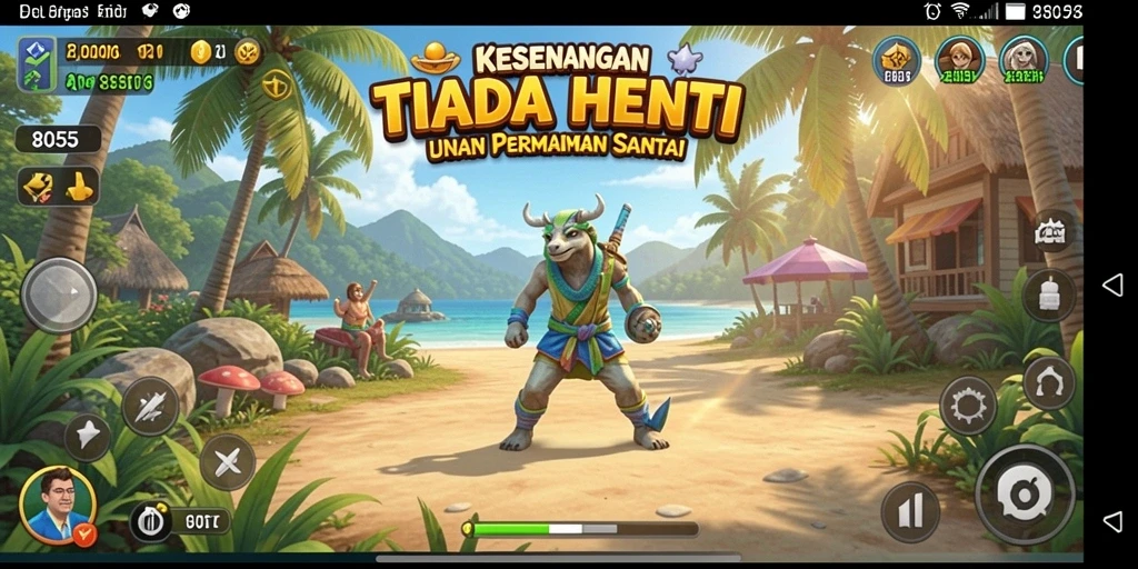 Tampilan gameplay yang cerah dan menarik dari 8055.