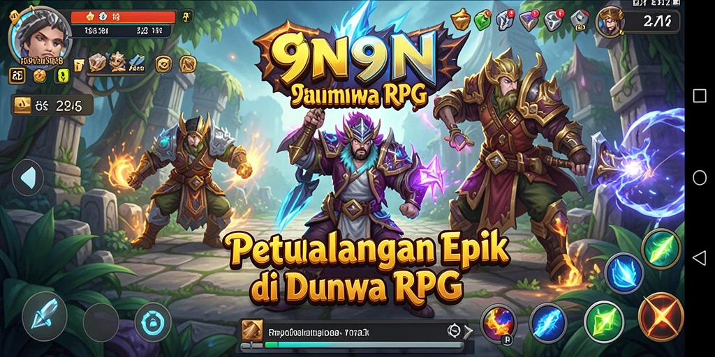Screenshot gameplay 9N9N menampilkan pertarungan epik yang seru.