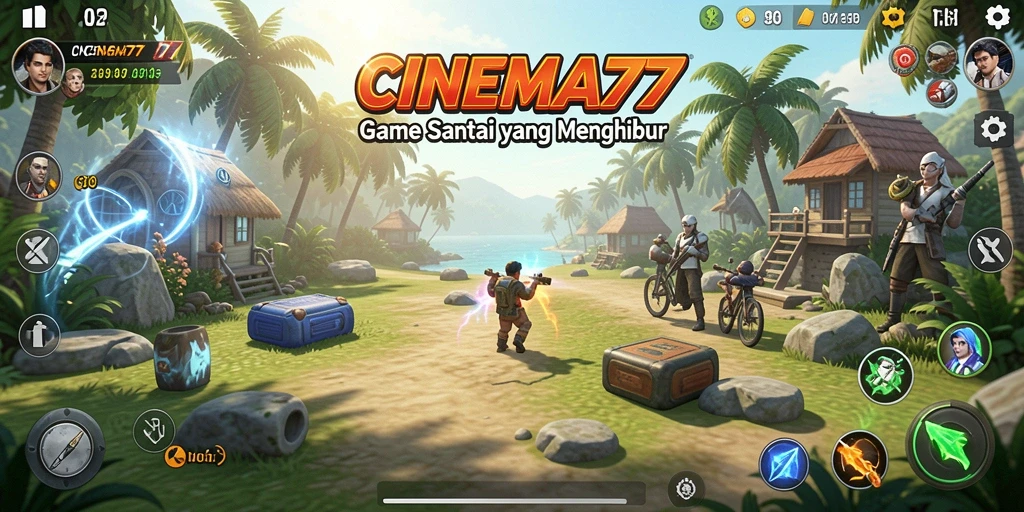 Tangkapan layar gameplay menarik dari CINEMA77 yang penuh warna.