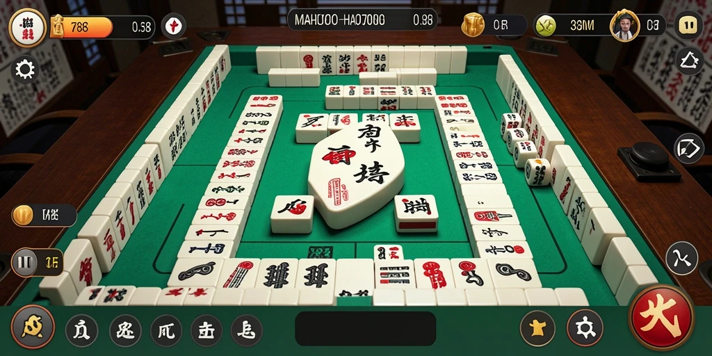 Tampilan gameplay seru HAO788 dengan ubin Mahjong yang indah.