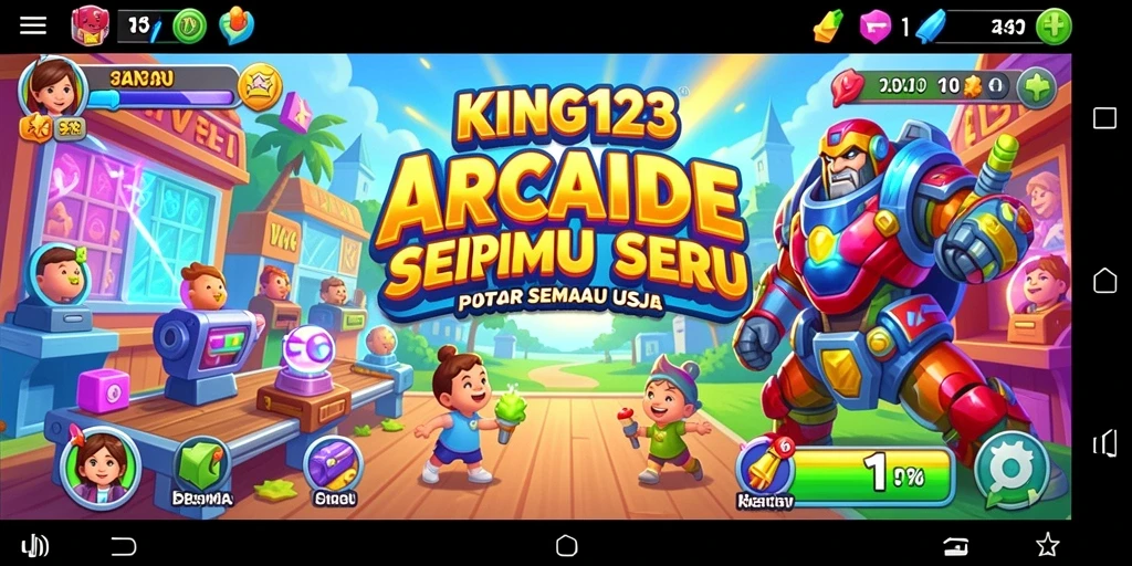 Screenshot KING123 menampilkan gameplay seru dalam level Arcade.