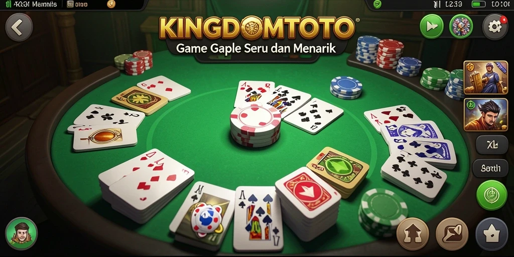 Screenshot KINGDOMTOTO menampilkan gameplay Gaple yang menarik dan seru.