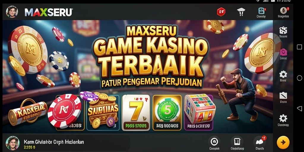 Screenshot MAXSERU menampilkan aksi mendebarkan dalam permainan Kasino.