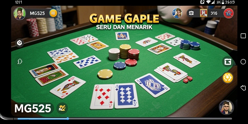 Tampilan gameplay seru dari MG525 yang menghadirkan Gaple klasik.