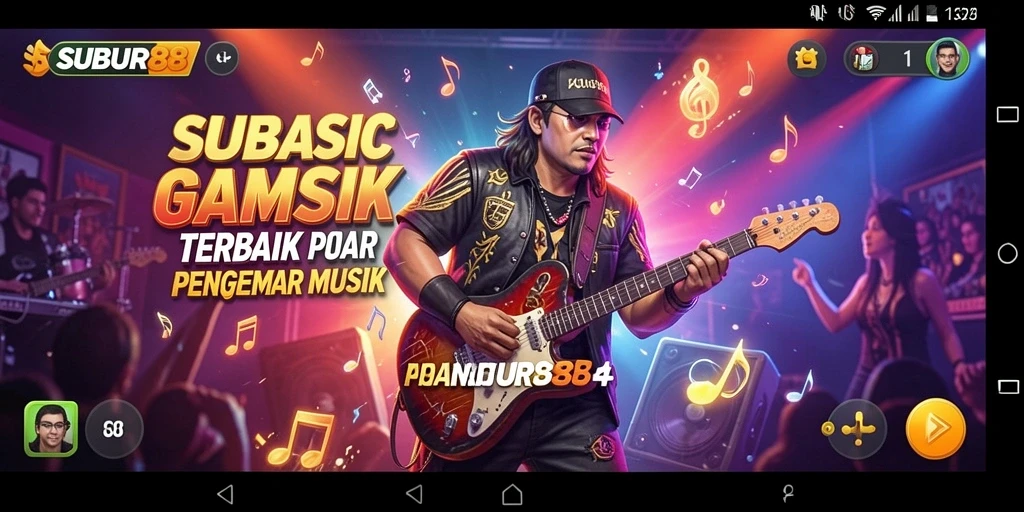 Tampilan gameplay SUBUR88 yang menarik dengan efek visual musik.
