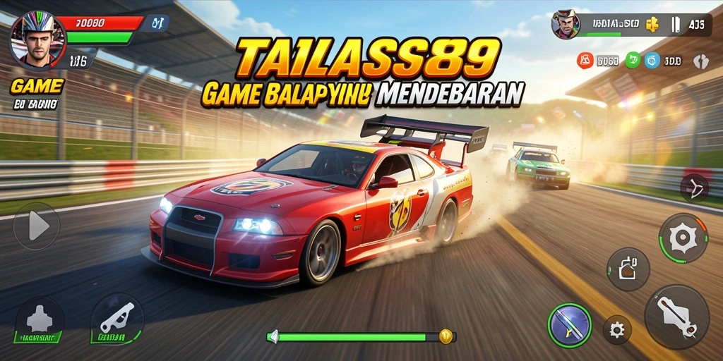 Screenshot TALAS89 menampilkan aksi balapan yang seru dan mendebarkan.