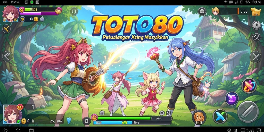 Screenshot aksi pertarungan seru dalam game Anime TOTO80.