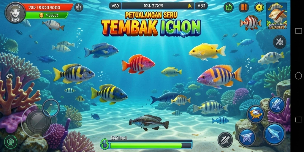 Screenshot menampilkan aksi seru dalam gameplay Tembak Ikan di V89.