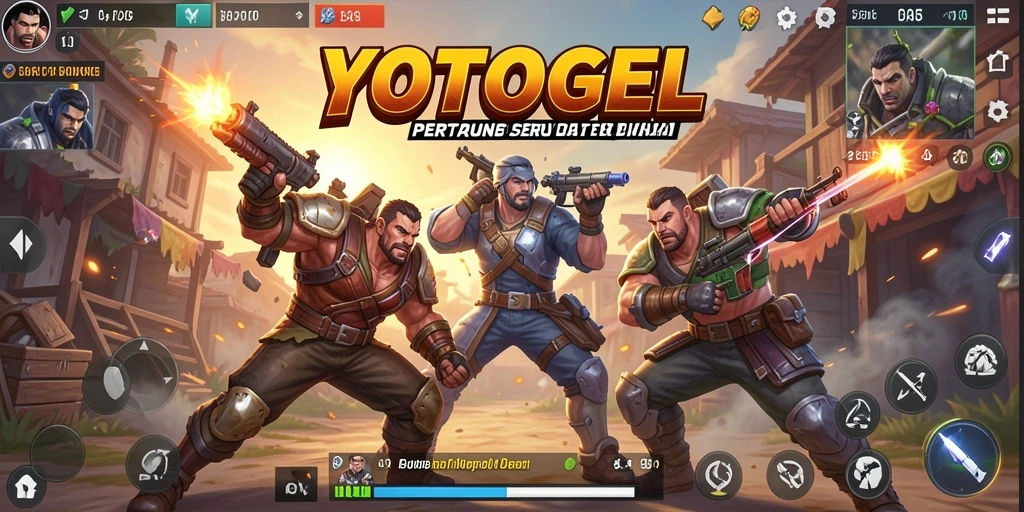 Tampilan permainan YOTOGEL yang penuh aksi dalam Battle Royale.