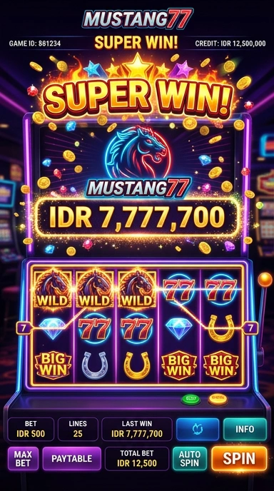 Tampilan antarmuka mustang77 yang bersih dan mudah digunakan.